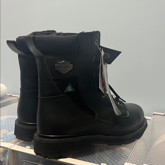 Harley-Davidson Lace Up Men's Size 9 Black Steel Toe Boots - Picture 13 of 13